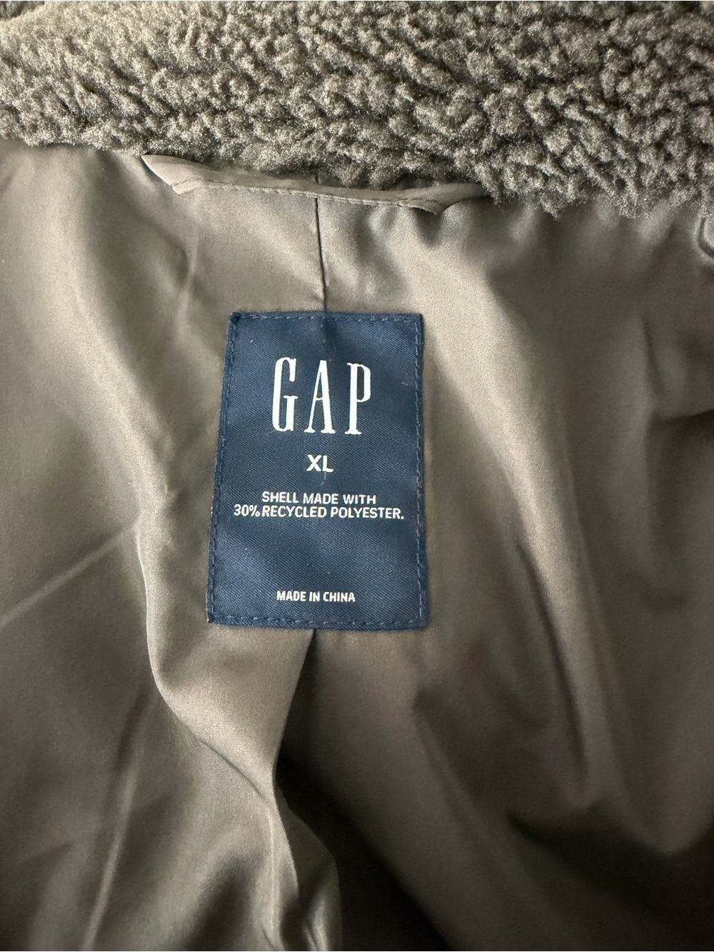 GAP Women's Charcoal Grey Teddy Sherpa Jacket Belted Long Winter Coat Size XL - Picture 4 of 5